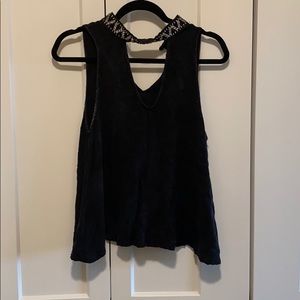 Jeweled high neck tank top